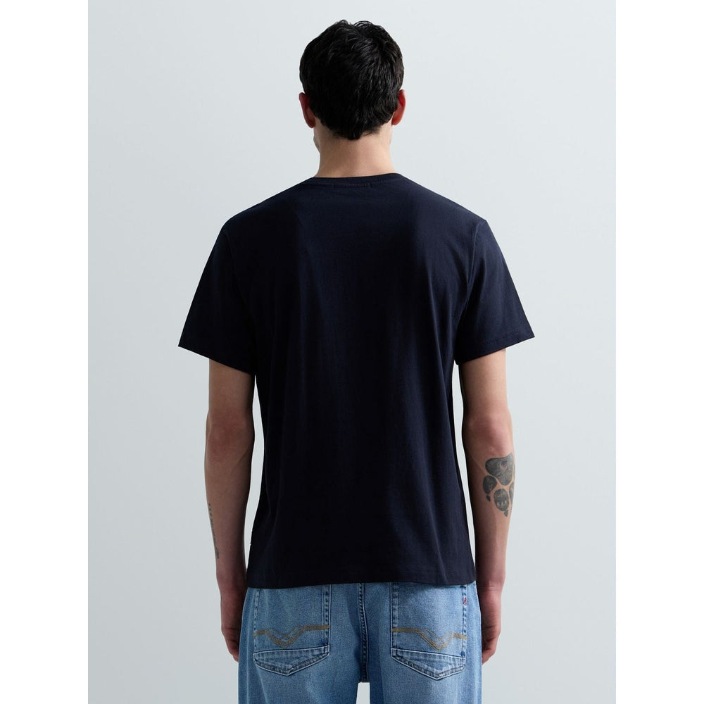 Replay Short Sleeve With Embossed Logo T-Shirt In Dark Navy