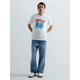 Replay Heritage-Print Jersey T-Shirt In White