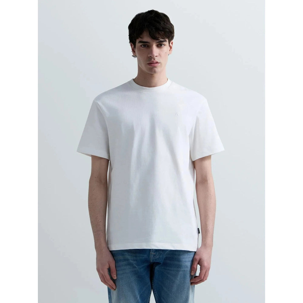 Replay Mens R Embroidery T-Shirt In White
