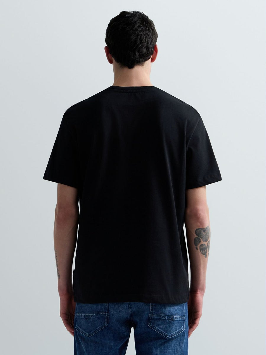 Replay Mens Crew Neck T-shirt With Embroidery In Black