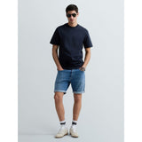 Replay Logo Embroidery T-Shirt In Dark Navy