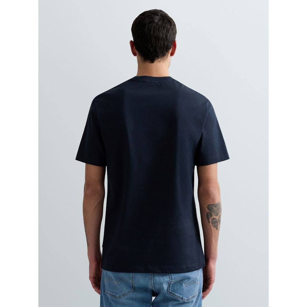 Replay Logo Embroidery T-Shirt In Dark Navy