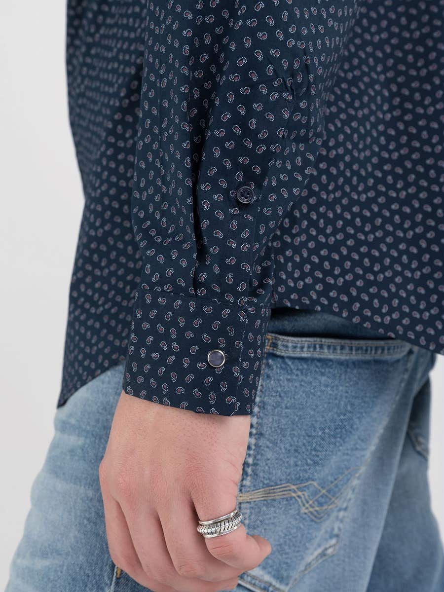 Replay M4118 000 74955 S Shirt  Navy Blue