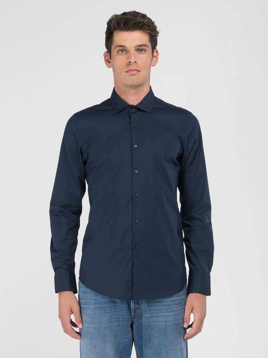 Replay M4140 80279A Shirt 087 Navy Blue
