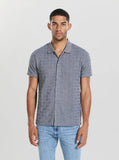 Guess Mens Short Sleeve Knit Tristan Button Down Shirt In Grey