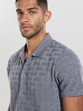 Guess Mens Short Sleeve Knit Tristan Button Down Shirt In Grey