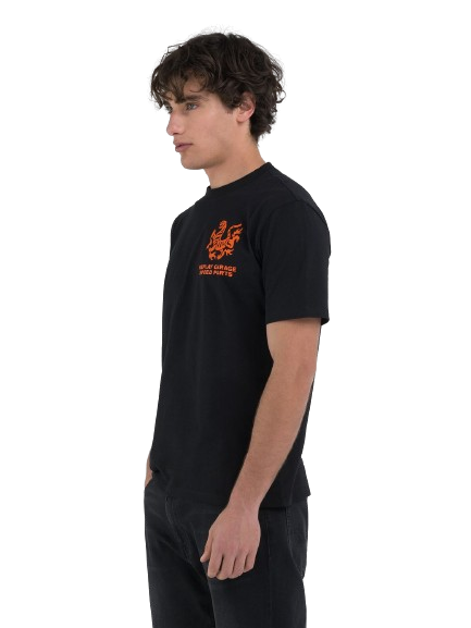 Replay Mens Custom Printed Tiger T-Shirt In Black
