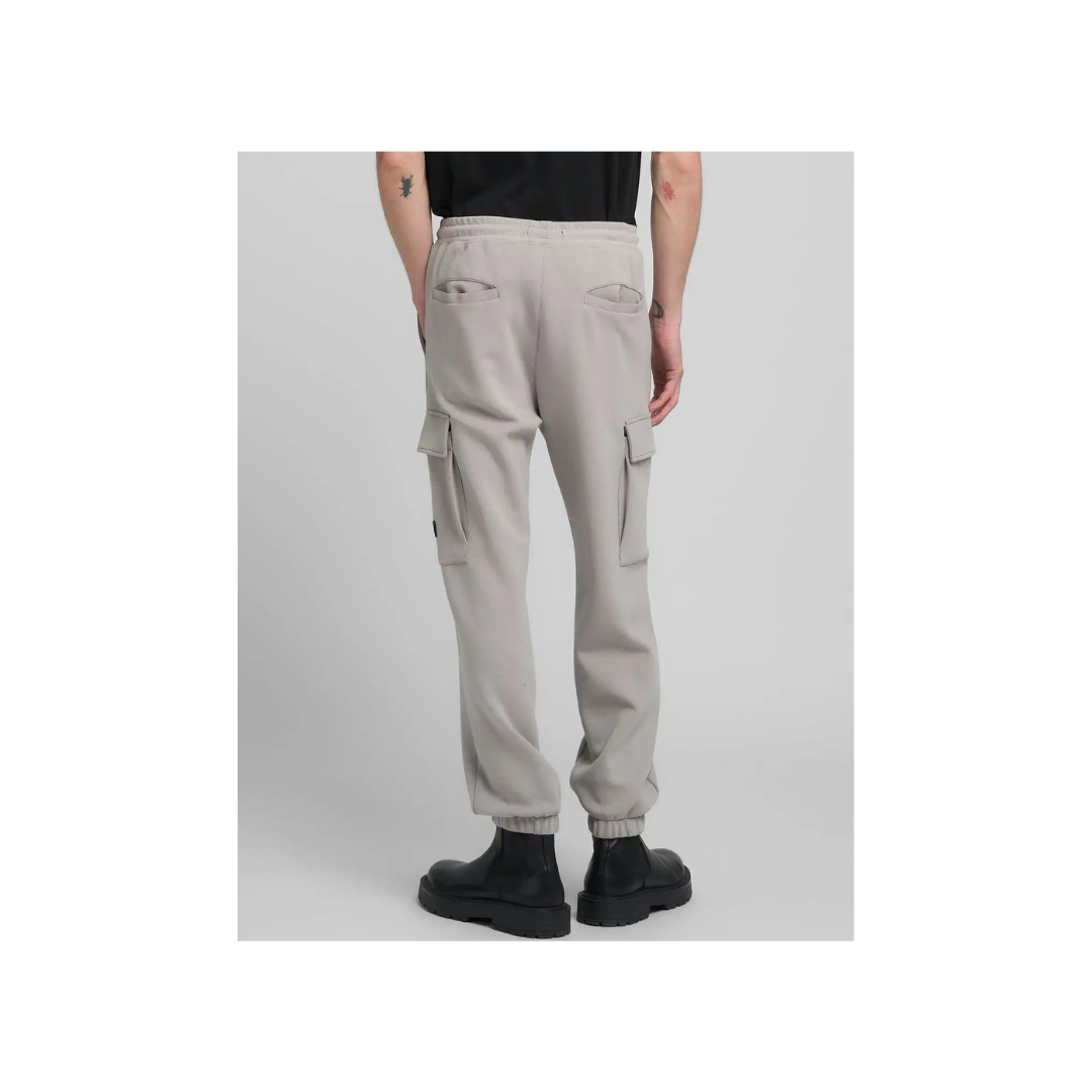 Replay Fleece Cargo Joggers In Stone