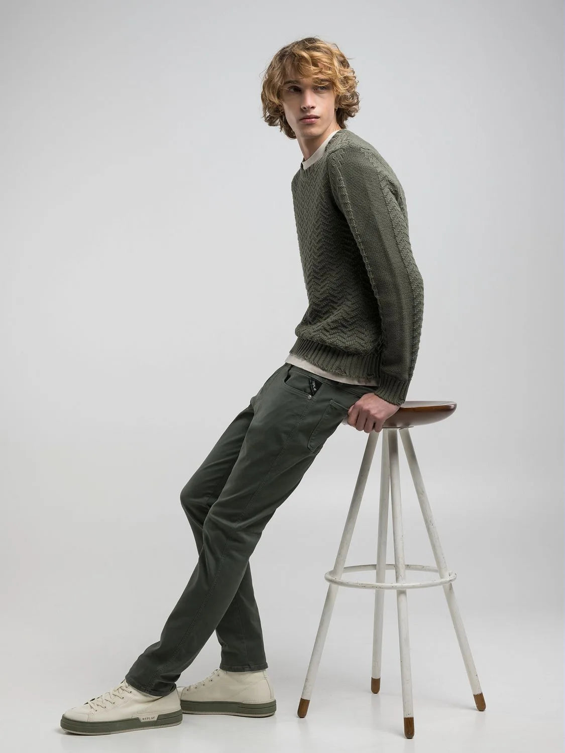 Replay Mens Pants In Green