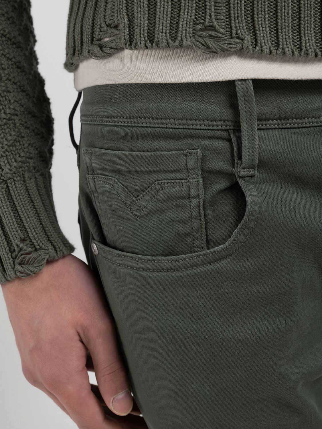 Replay Mens Pants In Green