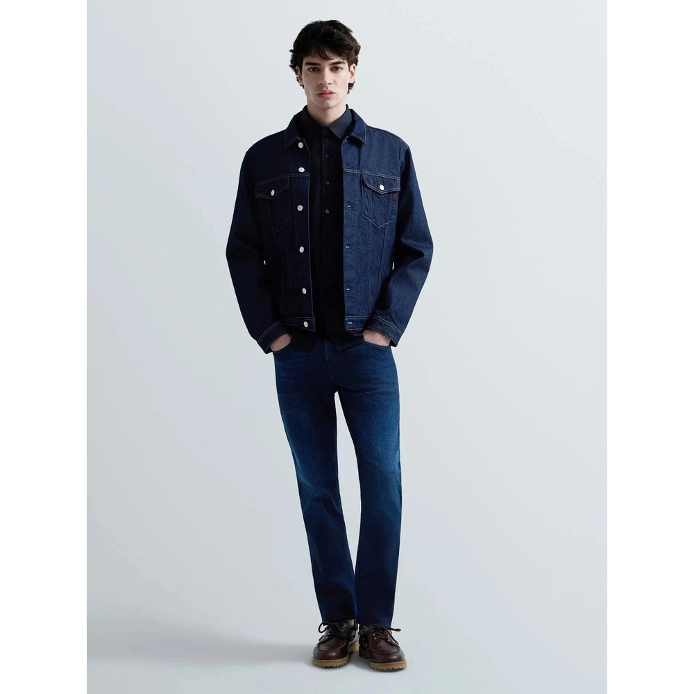 Replay Mens Anbass Slim Fit Hyperflex Jeans In Dark Blue