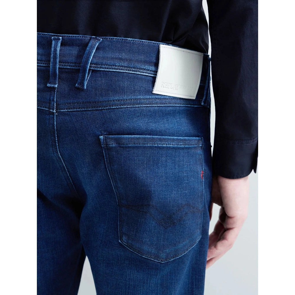 Replay Mens Anbass Slim Fit Hyperflex Jeans In Dark Blue
