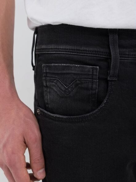 Replay Mens Hyper Flex Jean In Black