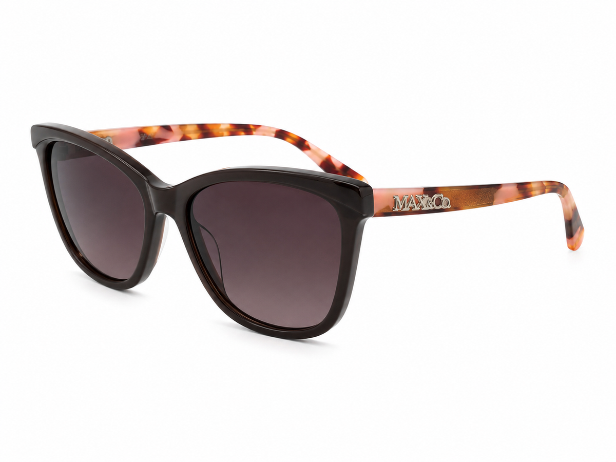 MAX&Co Pink Marble Temple Sunglasses In Brown