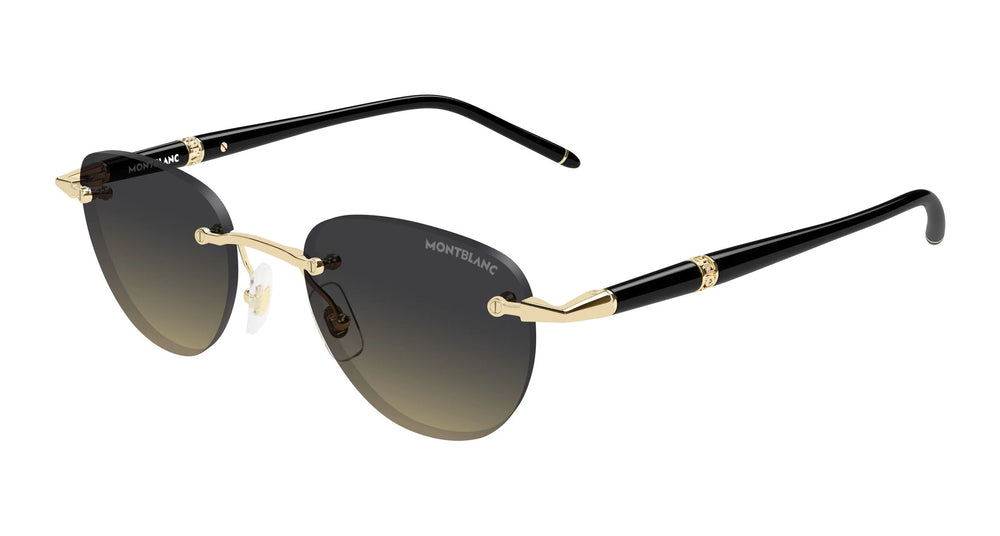 Mont Blanc Mens Sunglasses In Gold And Black