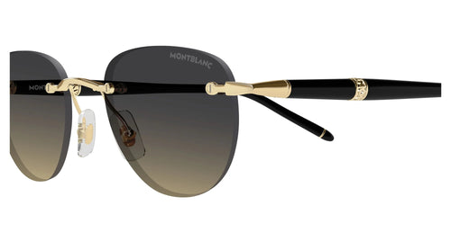 Mont Blanc Mens Sunglasses In Gold And Black