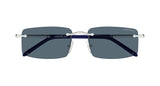 Montblanc Mens Metal Sunglasses In Silver And Blue