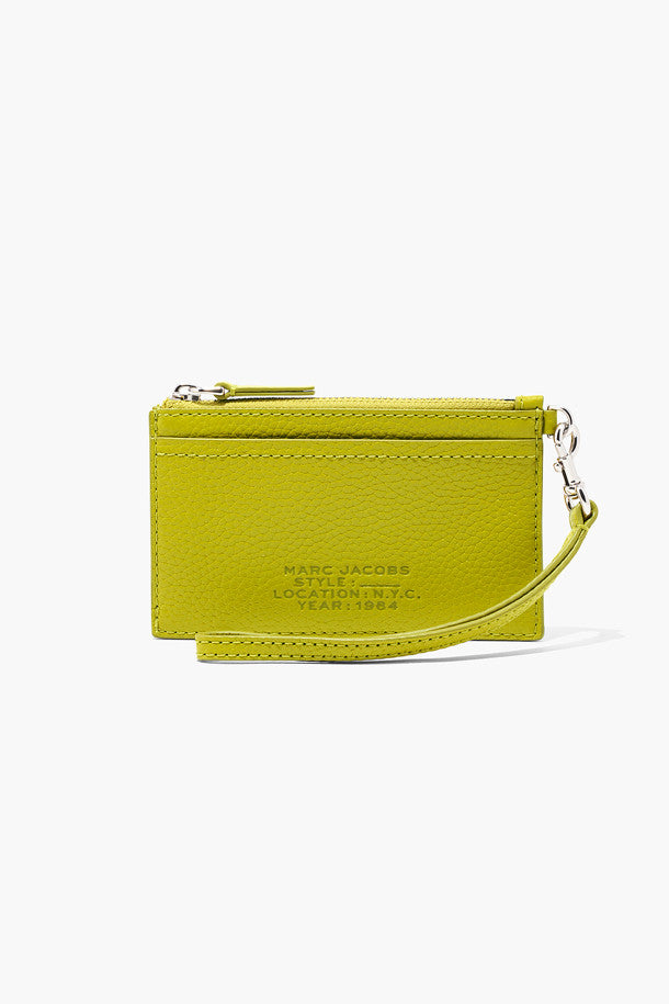 Marc Jacobs Leather Topzip Wristlet Wallet Green