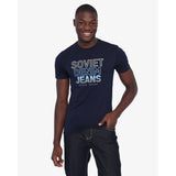 Soviet Mens Beatty Short Sleeves Fashion T-Shirt In Navy/White Blue