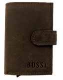 Bossi Mech Unit Leather Card Holder In Dark Brown