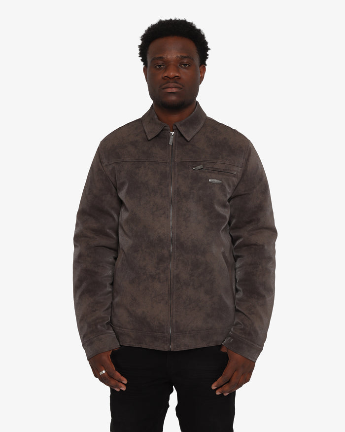 Soviet Mens Clark Premium Weathered Jacket In Chocolate