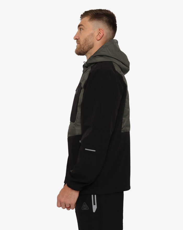 Soviet Mens Hooded Lightweight Jacket In Black And Olive