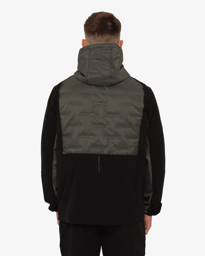 Soviet Mens Hooded Lightweight Jacket In Black And Olive
