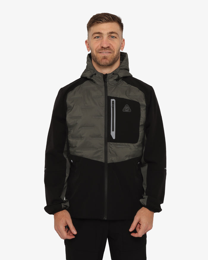 Soviet Mens Hooded Lightweight Jacket In Black And Olive