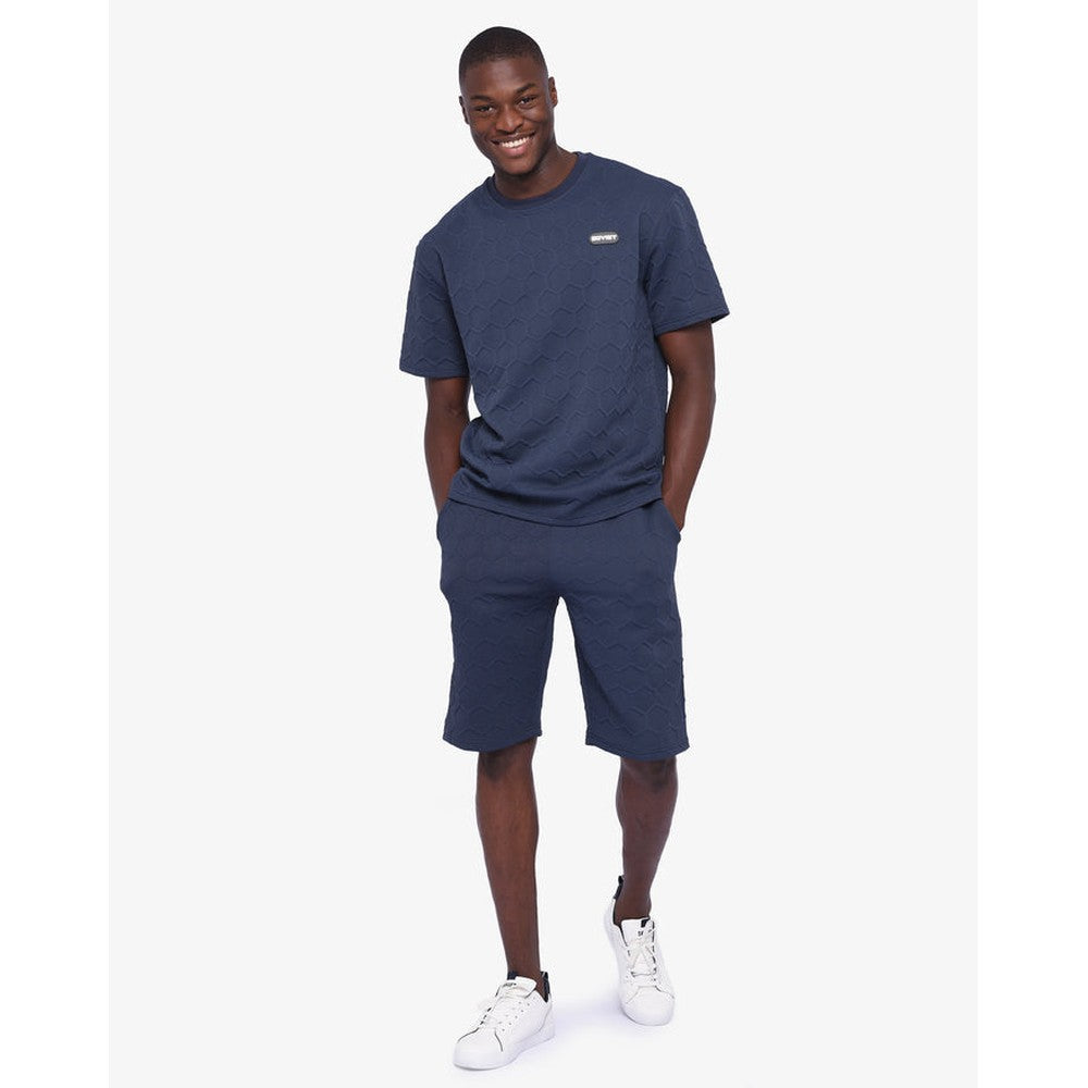 Soviet Mens Clark Short Sleeves Crew Neck Box Fit T-Shirts In Midnight