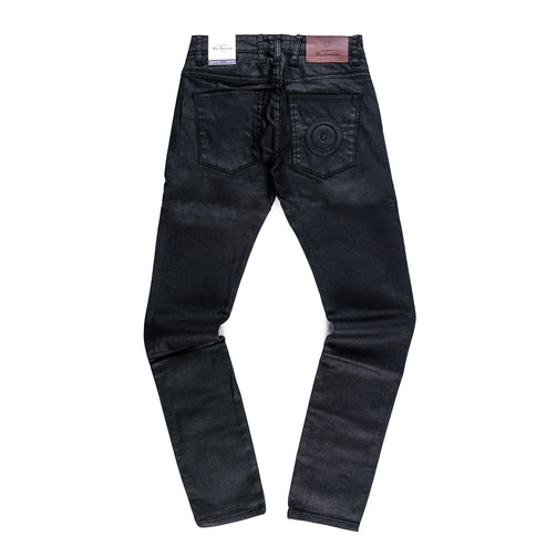 Ben Sherman Mens Wax Coated Slim Fit Denim Jeans