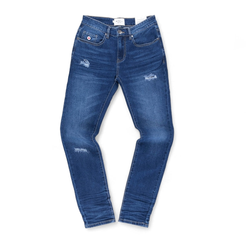 Ben Sherman Mens Abrasion Slim Fit Jeans In Dark Blue