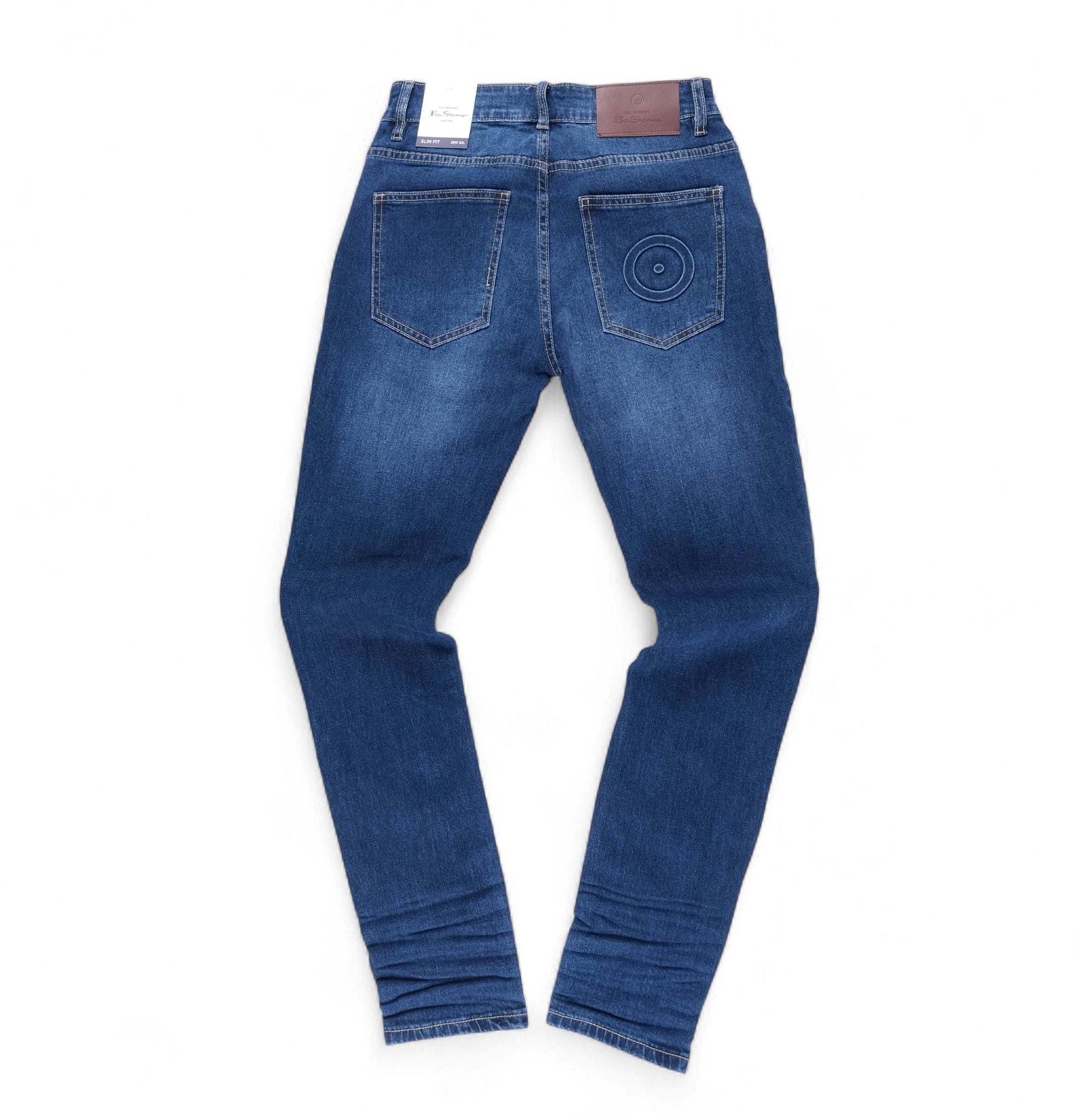 Ben Sherman Mens Abrasion Slim Fit Jeans In Dark Blue