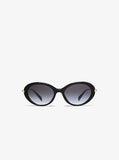 Michael Kors Womens Rockaway Oval Sunglasses In Black/Gold