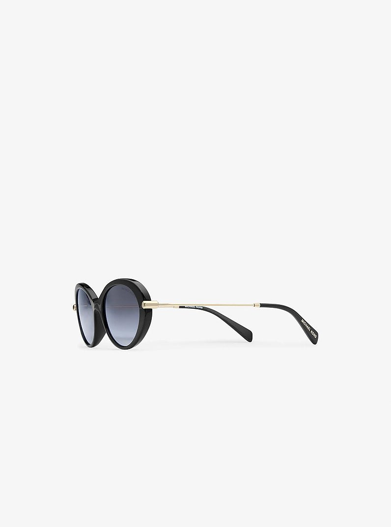 Michael Kors Womens Rockaway Oval Sunglasses In Black/Gold