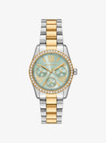 Michael Kors Ladies Lexington Two Tone Watch In Green