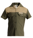Sniper Boys Millitary Adventure Colour Block Shirt In Olive