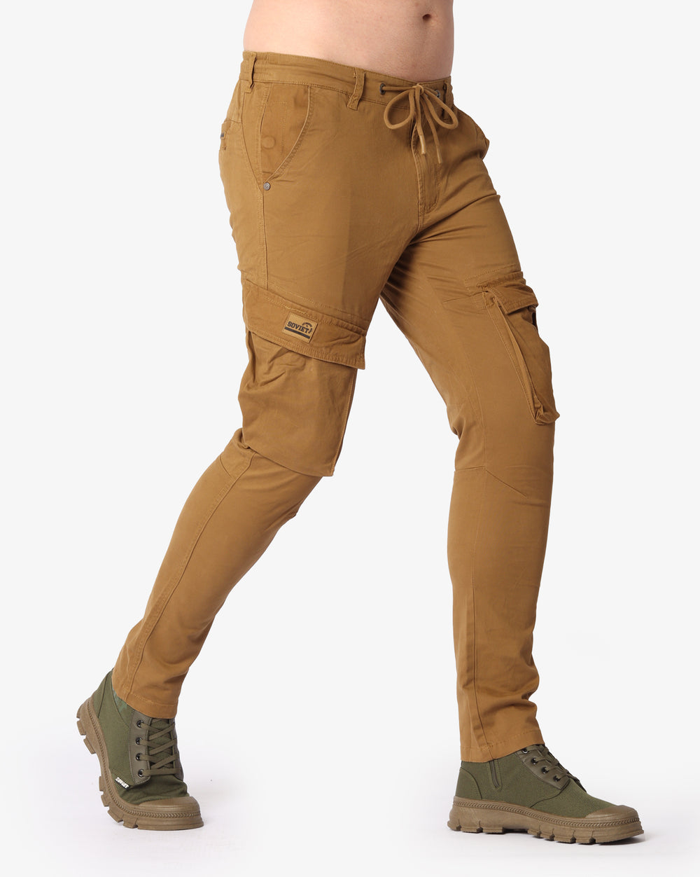 Soviet Mens Kings Fashion Cargo Pants In Tobacco
