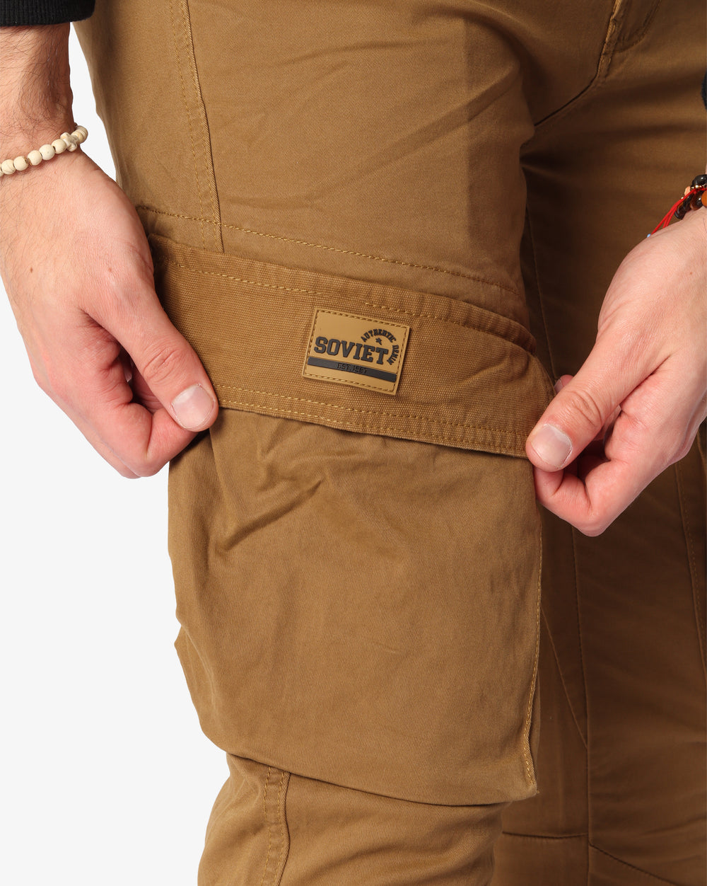 Soviet Mens Kings Fashion Cargo Pants In Tobacco