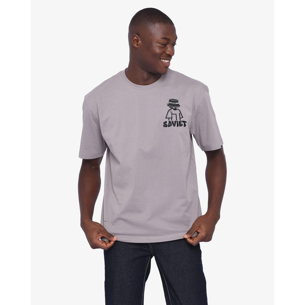 Soviet Liam Mens Short Sleeve Box Fit Fashion T-Shirt In Grey