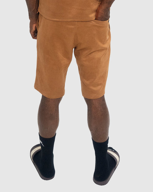 Soviet Mens Medal Track Shorts In Tobacco