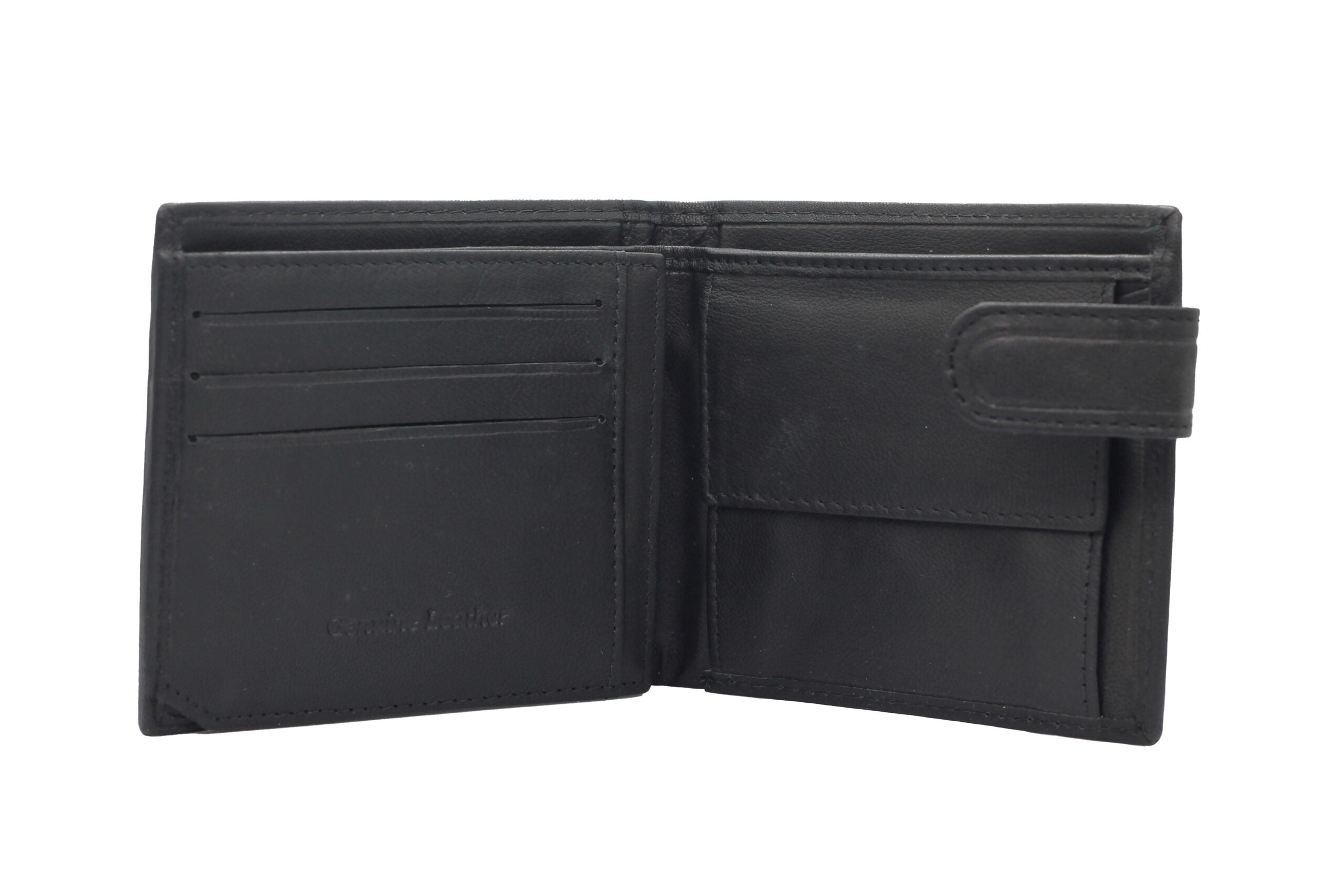 Bossi Mopane Leather Exec Bifold with Tab Wallet In Black