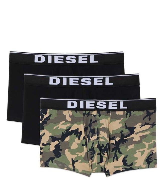 Diesel Mens M-Umbx Damie 3 Pack Boxer Shorts in Camo Multi