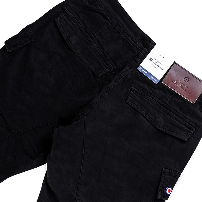 Ben Sherman Mens Cargo Black Pant