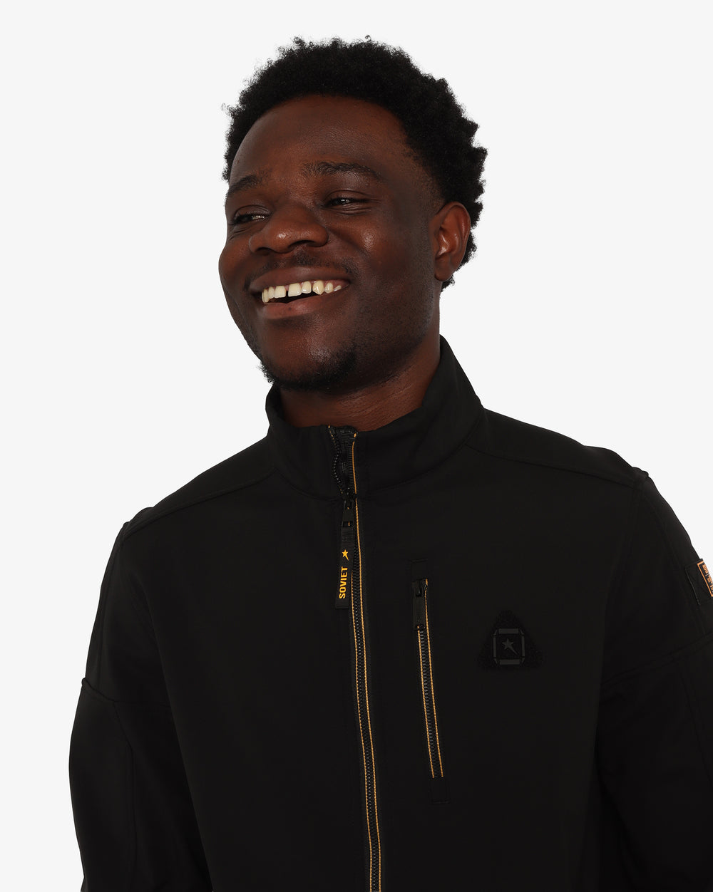 Soviet Mens Zip Through Jacket In Black