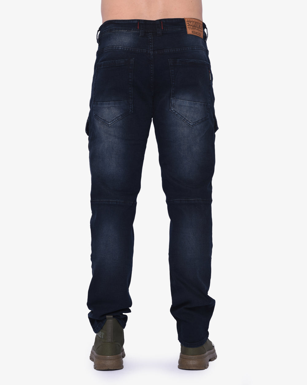 Soviet Mens Portela Pocket Cargo Jeans In Blue Black