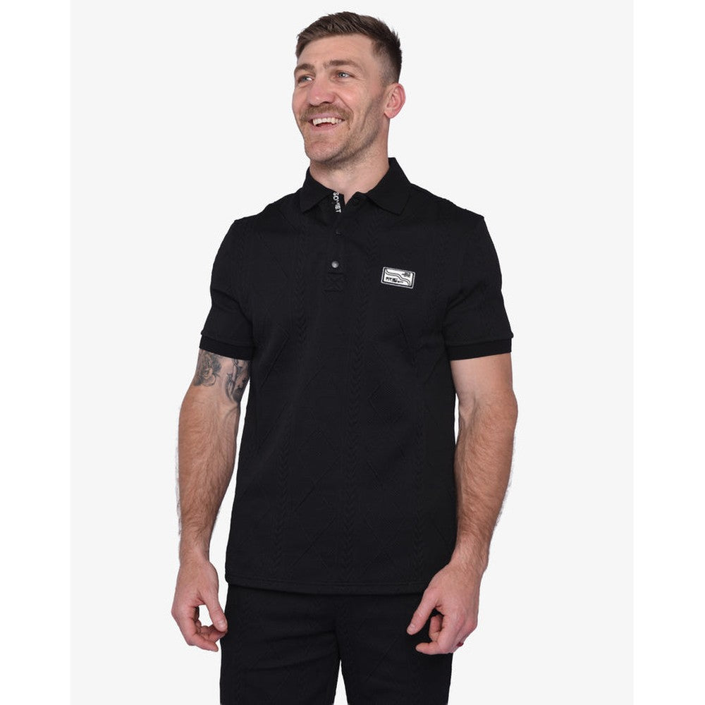 Soviet Mens River Short Sleeves Button Up T-Shirt In Black
