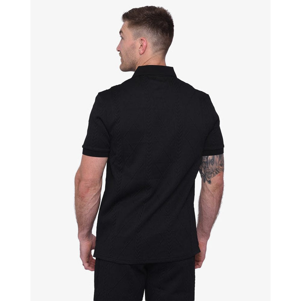 Soviet Mens River Short Sleeves Button Up T-Shirt In Black