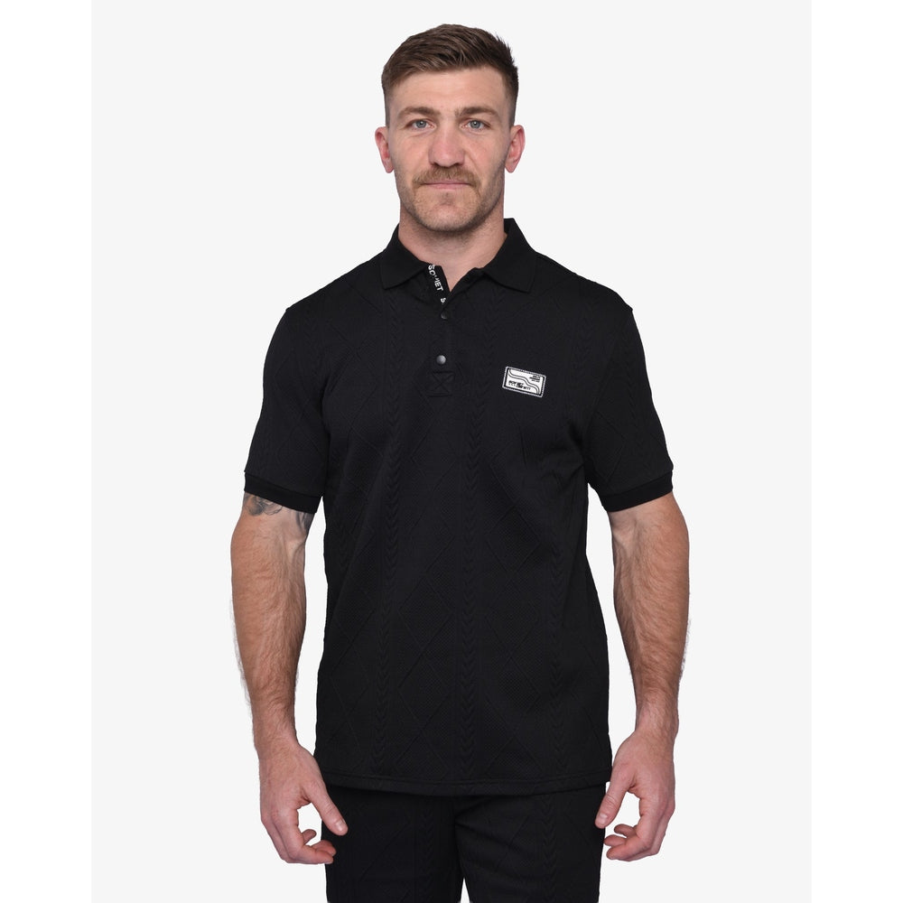 Soviet Mens River Short Sleeves Button Up T-Shirt In Black