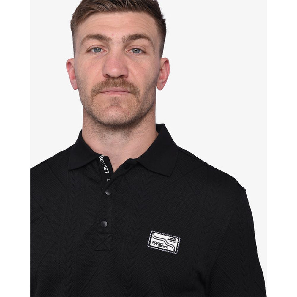 Soviet Mens River Short Sleeves Button Up T-Shirt In Black