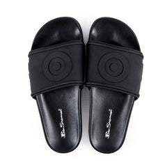Ben Sherman Mens Black Target Embossed Slides